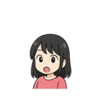 黒髪女性のアイサツ（個別スタンプ：7）