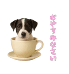 [おやすみなさい専用]カップからワンコ（個別スタンプ：3）