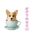 [おやすみなさい専用]カップからワンコ（個別スタンプ：6）