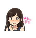 ちょっと女性アイドル風のスタンプ（個別スタンプ：1）