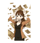 お金大好き女子 稼ぐ！BIGスタンプver.（個別スタンプ：1）