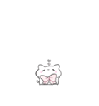 【小さい】ピンクリボンのゆるいこねこ（個別スタンプ：1）