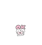 【小さい】ピンクリボンのゆるいこねこ（個別スタンプ：4）