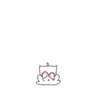 【小さい】ピンクリボンのゆるいこねこ（個別スタンプ：7）