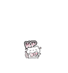 【小さい】ピンクリボンのゆるいこねこ（個別スタンプ：8）
