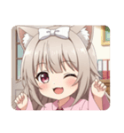 白いリボンのみなみちゃんスタンプ（個別スタンプ：20）