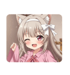 白いリボンのみなみちゃんスタンプ（個別スタンプ：24）
