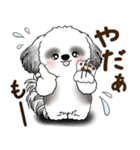 B＆W シーズー犬 2025 「リアクション2」（個別スタンプ：9）