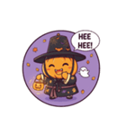 カッを被ったカボチャのハロウィン（個別スタンプ：1）