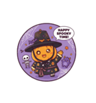 カッを被ったカボチャのハロウィン（個別スタンプ：9）