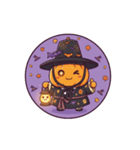 カッを被ったカボチャのハロウィン（個別スタンプ：16）