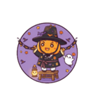 カッを被ったカボチャのハロウィン（個別スタンプ：17）