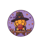 カッを被ったカボチャのハロウィン（個別スタンプ：21）