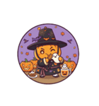 カッを被ったカボチャのハロウィン（個別スタンプ：24）