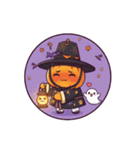 カッを被ったカボチャのハロウィン（個別スタンプ：28）