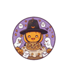 カッを被ったカボチャのハロウィン（個別スタンプ：31）