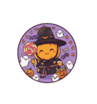カッを被ったカボチャのハロウィン（個別スタンプ：32）