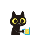 動く！ぐるぐるくろねこ 13【アフター5編】（個別スタンプ：9）