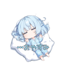 無気力な水色の女の子（個別スタンプ：2）