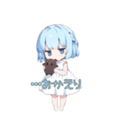 無気力な水色の女の子（個別スタンプ：6）