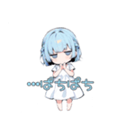 無気力な水色の女の子（個別スタンプ：21）