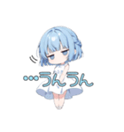 無気力な水色の女の子（個別スタンプ：23）