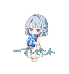 無気力な水色の女の子（個別スタンプ：30）