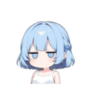 無気力な水色の女の子（個別スタンプ：37）