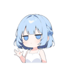 無気力な水色の女の子（個別スタンプ：38）