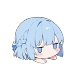 無気力な水色の女の子（個別スタンプ：40）