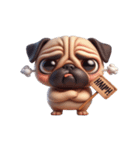 パグ犬の崩壊スタンプ大集合,（個別スタンプ：3）