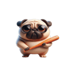 パグのとぼけたかわいい名言,（個別スタンプ：3）