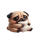 パグのとぼけたかわいい名言,（個別スタンプ：7）