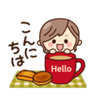 【秋冬】ず～っと使える♡ナチュラルガール（個別スタンプ：3）