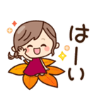 【秋冬】ず～っと使える♡ナチュラルガール（個別スタンプ：7）