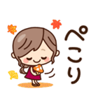 【秋冬】ず～っと使える♡ナチュラルガール（個別スタンプ：23）