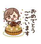 【秋冬】ず～っと使える♡ナチュラルガール（個別スタンプ：34）