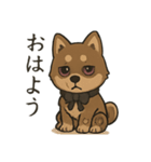病みかわ柴犬の日常/挨拶/返答（個別スタンプ：1）