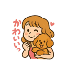 トイプードルと仲良しの日常会話スタンプ（個別スタンプ：1）
