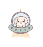 [アレンジ用]宇宙犬UFOで襲来（個別スタンプ：1）