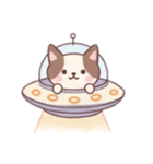 [アレンジ用]宇宙犬UFOで襲来（個別スタンプ：5）