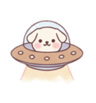 [アレンジ用]宇宙犬UFOで襲来（個別スタンプ：7）