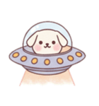 [アレンジ用]宇宙犬UFOで襲来（個別スタンプ：8）