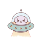 [アレンジ用]宇宙犬UFOで襲来（個別スタンプ：9）