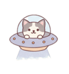 [アレンジ用]宇宙犬UFOで襲来（個別スタンプ：11）