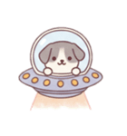 [アレンジ用]宇宙犬UFOで襲来（個別スタンプ：15）