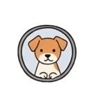 [アレンジ用]窓からお出迎えする犬（個別スタンプ：5）