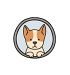 [アレンジ用]窓からお出迎えする犬（個別スタンプ：6）
