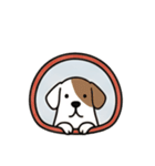 [アレンジ用]窓からお出迎えする犬（個別スタンプ：11）