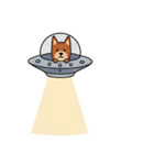 [アレンジ用]UFOで宇宙犬（個別スタンプ：1）